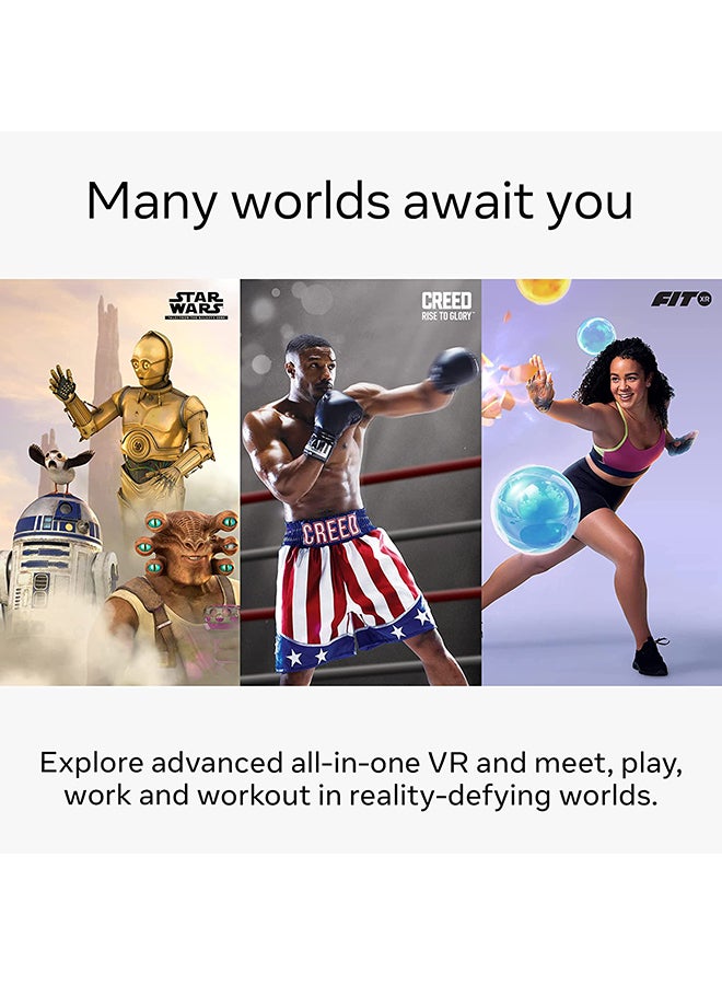 ميتا سماعة رأس أوكيولوس كويست 2 المتطورة الكل في واحد، لون أبيض، 256 جيجابايت أبيض - Image 4