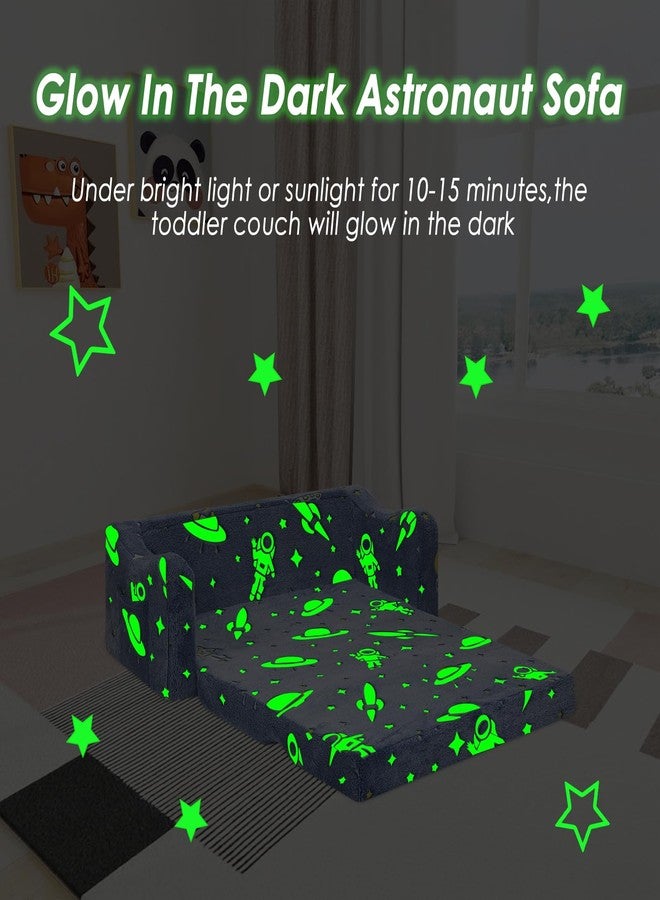 alldomess Kids Couch Extra Large,Glow in The Dark 2-in-1 Folding Kids Sofa Bed for Girls,2 Seats Convertible Sleeper Lounger Toddler Couch for Children Bedroom Playroom Nursery,Unicorn - Image 5