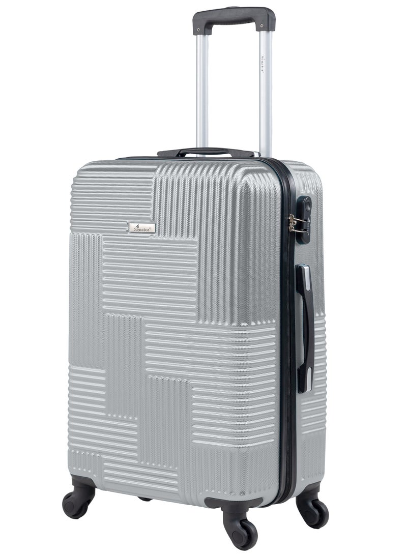 SENATOR Hard Case Travel Bag Luggage Trolley for Unisex ABS Lightweight Suitcase with 4 Spinner Wheels KH110 Silver - Image 1