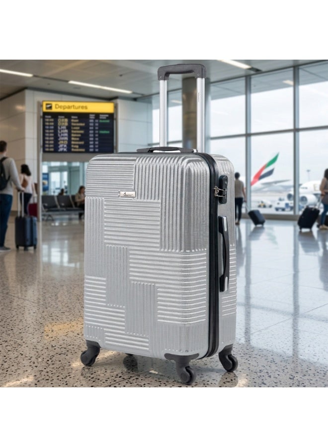 SENATOR Hard Case Travel Bag Luggage Trolley for Unisex ABS Lightweight Suitcase with 4 Spinner Wheels KH110 Silver - Image 2