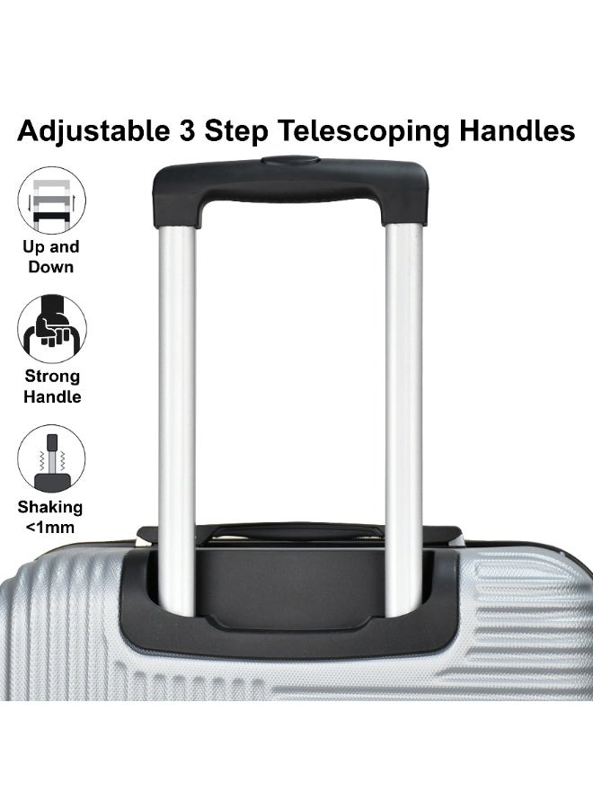 SENATOR Hard Case Travel Bag Luggage Trolley for Unisex ABS Lightweight Suitcase with 4 Spinner Wheels KH110 Silver - Image 4