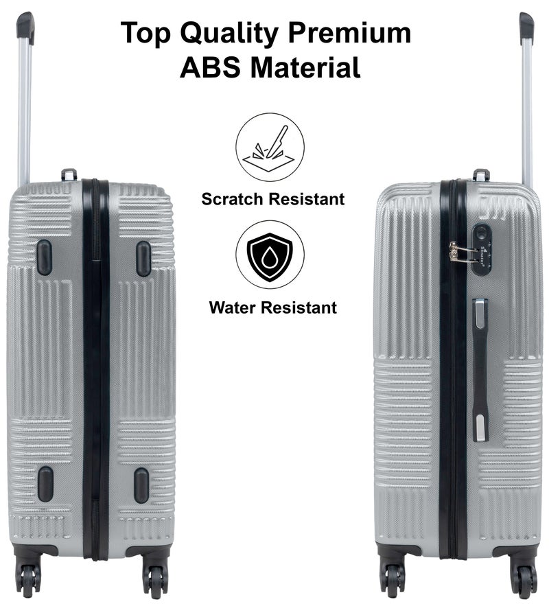SENATOR Hard Case Travel Bag Luggage Trolley for Unisex ABS Lightweight Suitcase with 4 Spinner Wheels KH110 Silver - Image 3