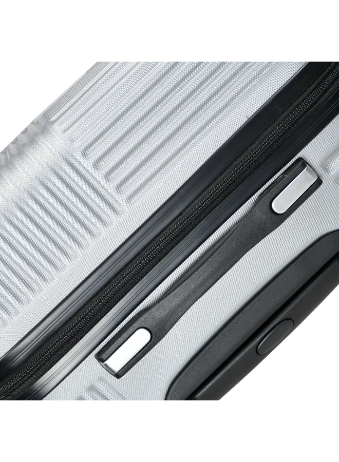 SENATOR Silver Hard Case Travel Bag Luggage Trolley for Unisex ABS Lightweight Suitcase with 4 Spinner Wheels KH110 Silver  | Best Price UAE