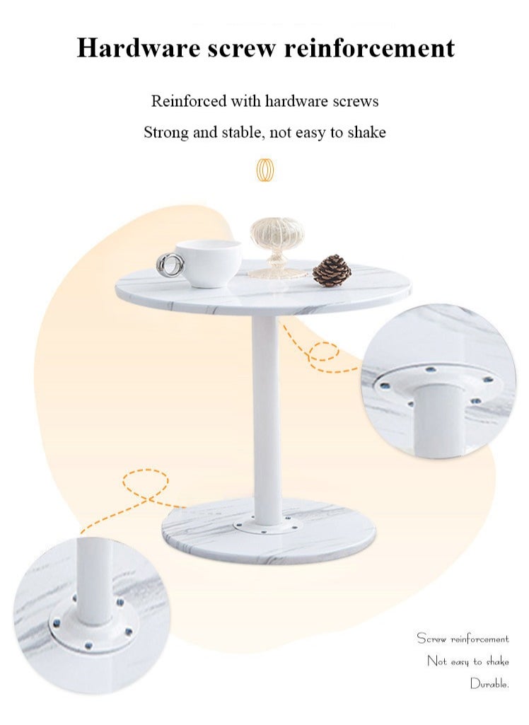 XiuWoo Simple Accent Nordic Style Small Coffee Table Sofa Side Round Table End Table For Home Living Room Study Room Office Bedroom Balcony Patio Nightstand  - Image 5