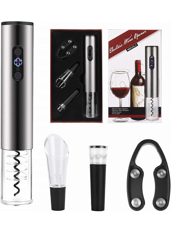 S-TOP Electric Wine Opener Set 4pcs Cordless Automatic Modern Bottle Opener with Gift Box for Wine Lover - Image 1