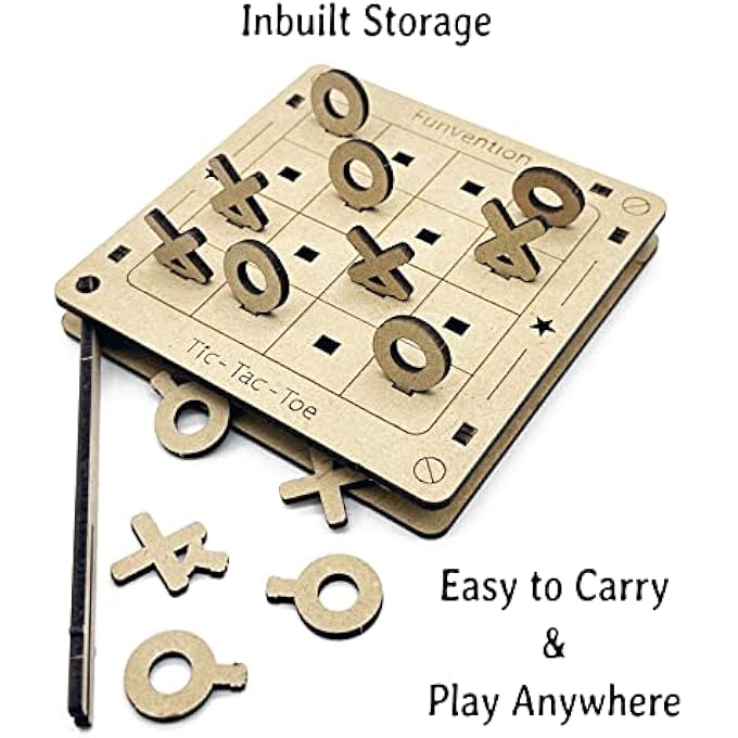 فنفينشين للعالم الصغير في كل طفل كومبو من 8 ألعاب سفر جيب DIY Tic Tac Toe Chess Checkers لعبة لوح الأسرة أفضل هدايا عيد ميلاد العودة 25 PgCo8 متعدد الألوان - Image 4