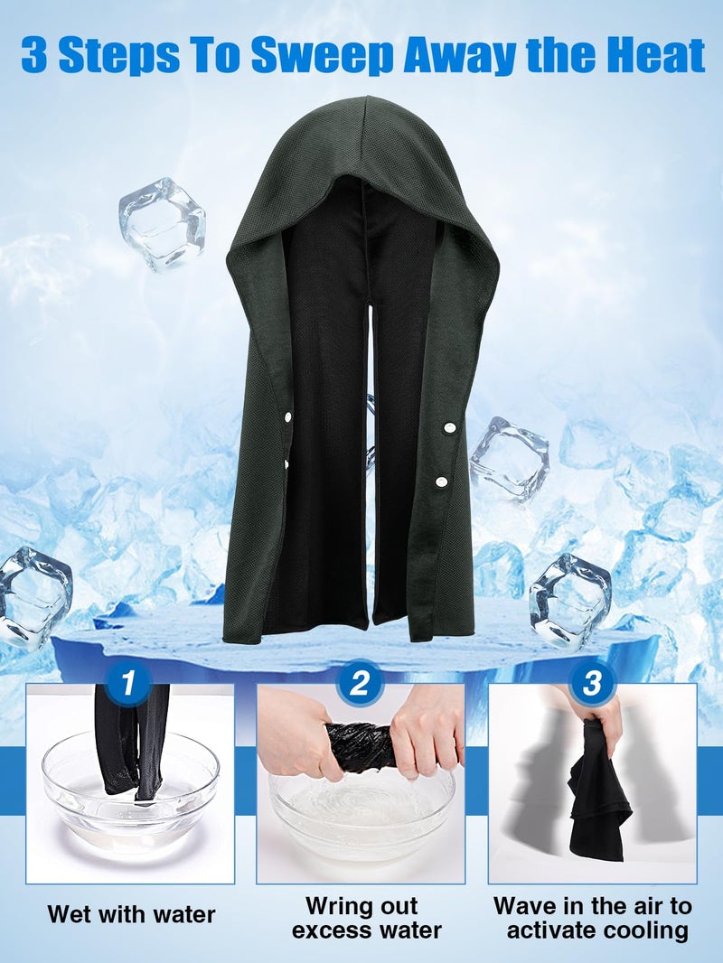 Acostop Cooling Hoodie Towels, Absorbent & Quick Drying Sweat Towel Wraps for Neck and Face, Long-Lasting Cooling and Sun Protection in Hot Weather Summer Outdoor Accessories, 4 Pcs - Image 4
