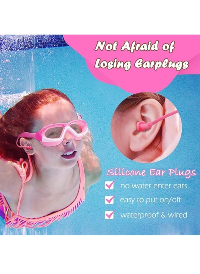 GUDOO - Kids Swim Goggles with Swimming Cap for Boys Girls Age 3-14 HD Swimming Goggle No Leaking and UV Protection with Nose Cover Connect Ear Plugs - Image 1