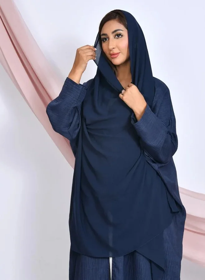 عبايات حوراء عباية عملية ربع بشت باللون الكحلي