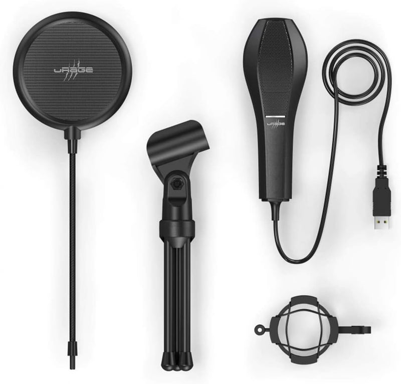 uRage Stream 400 Plus USB Condenser Gaming Microphone with Pop Filter and Tripod Stand - Professional Streaming Podcast Mic for PC/Mac/PS5 - Metal Construction with Adjustable Stand - Black - Image 2
