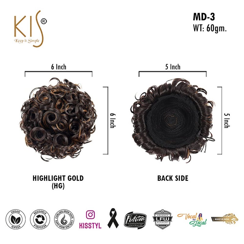 KIS Hair Messy Bun 100 Natural Human Hair Blend Glamorous Handcrafted SalonQuality Voluminous Luxurious Customizable Soft Silky Texture Washable Reusable Heat Resistant Md3 Hg - Image 3