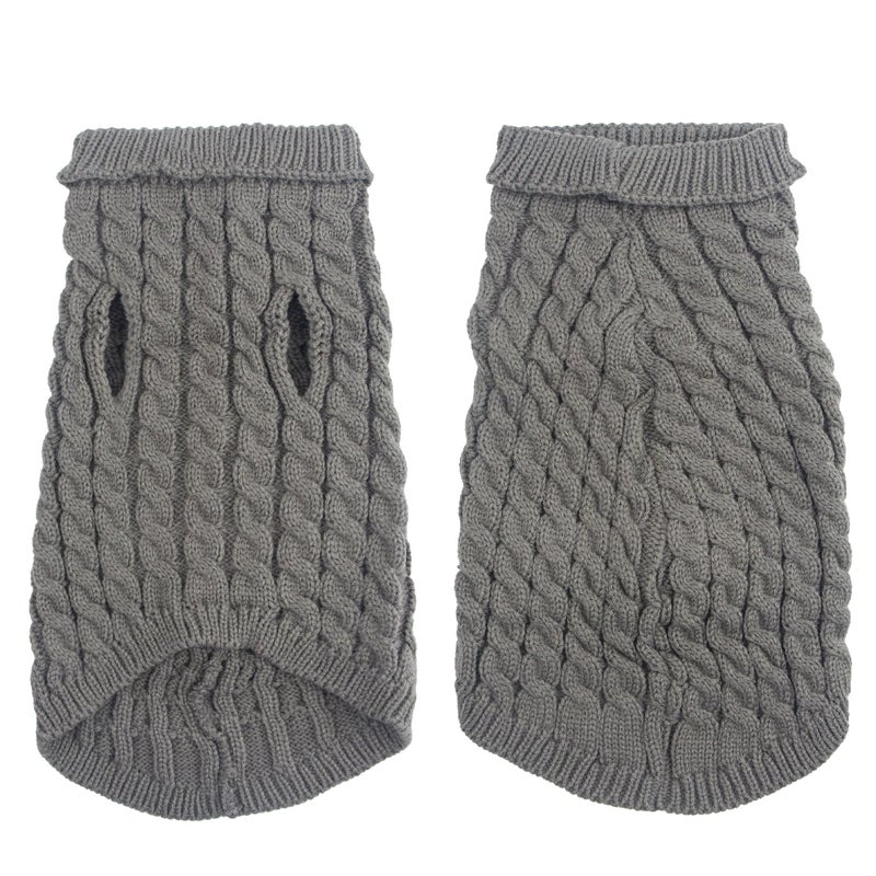 krastmon Dog Sweater, Grey XL Dog Pullover Sweater, Turtleneck Knitwear, Dog Outfits for Small Dogs and Medium Dogs, Warm Clothes for Bulldog, Poodle, Yorkshire, Cocker Spanie etc. - Image 2