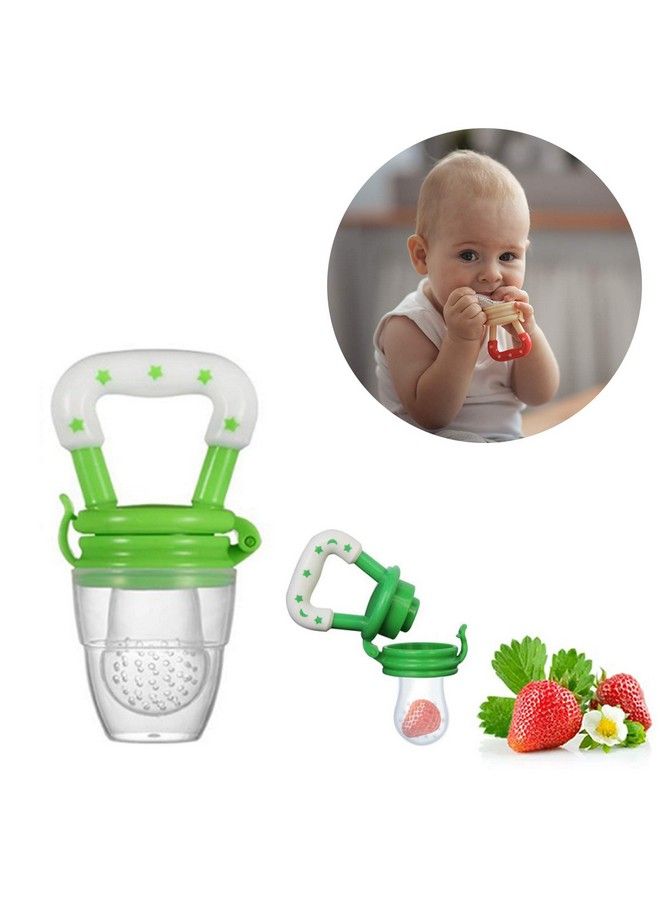 Safe-O-Kid Pack Of 1Bpa Free; Veggie Feed Nibbler; Fruit Nibbler;Silicone Food; Soft Pacifier;Feeder For Baby (M Size For 6 9 Months Babies)Green - Image 3