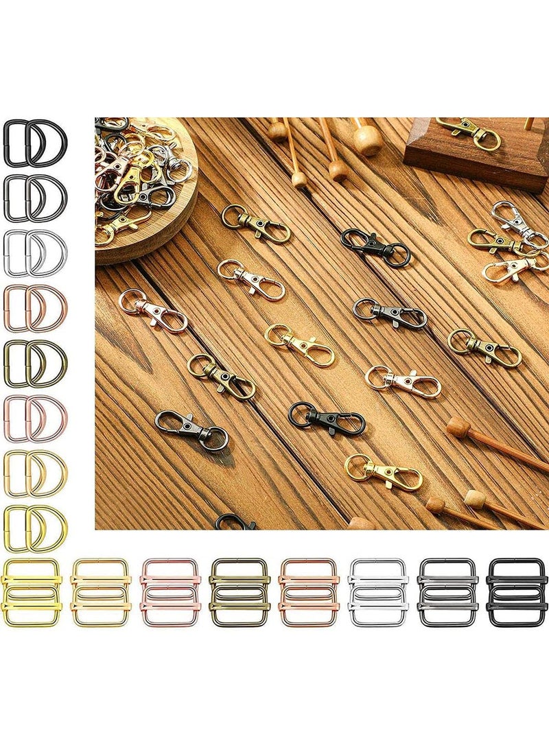 DIY Crafts DIY DIYC12392 Crafts Hardware Round Swivel Snap Hooks and Round Rings 3 Pcs Swivel Snap D Hooks Chrome Silver  - Image 1