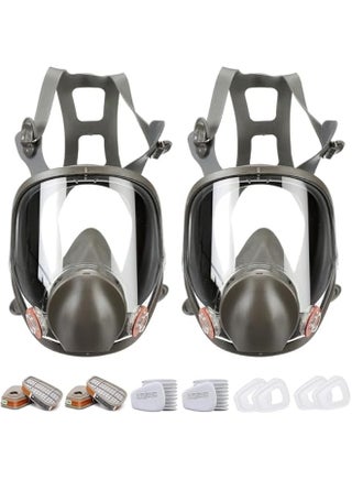 Full Face Respirator Mask, 30 in 1 6800 Reusable Gas Mask with Filters, Anti-fog, Organic Vapor Respirator, Ideal for Paint, Dust, Spraying, Chemicals, Epoxy Resin, Polishing, Cutting, Sanding Two packs - pzsku/ZB16E86D9E30F5933DD6DZ/45/_/1740501129/b846ffe1-f882-47db-ae7d-677c0fc897fa