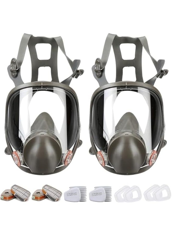 Generic - Full Face Respirator Mask, 30 in 1 6800 Reusable Gas Mask with Filters, Anti-fog, Organic Vapor Respirator, Ideal for Paint, Dust, Spraying, Chemicals, Epoxy Resin, Polishing, Cutting, Sanding - Image 1