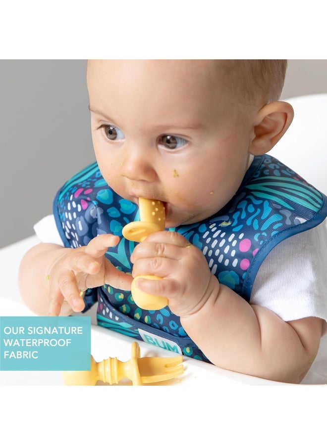 Bumkins Bibs, for Baby Girl or Boy, Infant 3-9 Months,Essential Must Have for Eating, Feeding, Baby Led Weaning, Mess Saving Waterproof Soft Fabric, Starter Bib 2-pk Jungle and Animal - Image 3