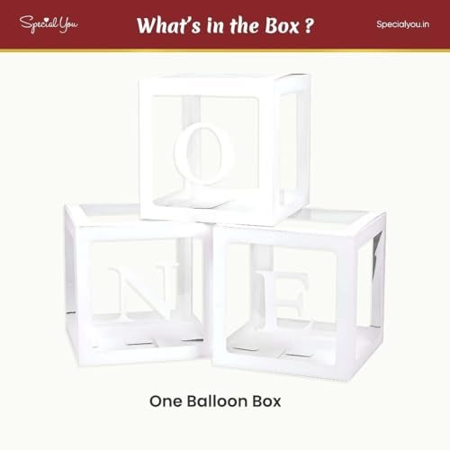 SpecialYou.in Special You Baby Balloon Box For 1st Birthday Card Stock, One Box For 1St Birthday, Baby Balloon Box For 1st Birthday Decoration| First Birthday Decorations Boy- 3 pcs - Image 3