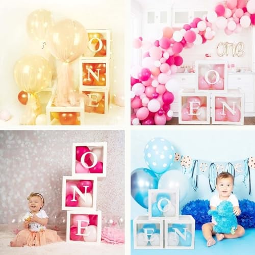 SpecialYou.in Special You Baby Balloon Box For 1st Birthday Card Stock, One Box For 1St Birthday, Baby Balloon Box For 1st Birthday Decoration| First Birthday Decorations Boy- 3 pcs - Image 5
