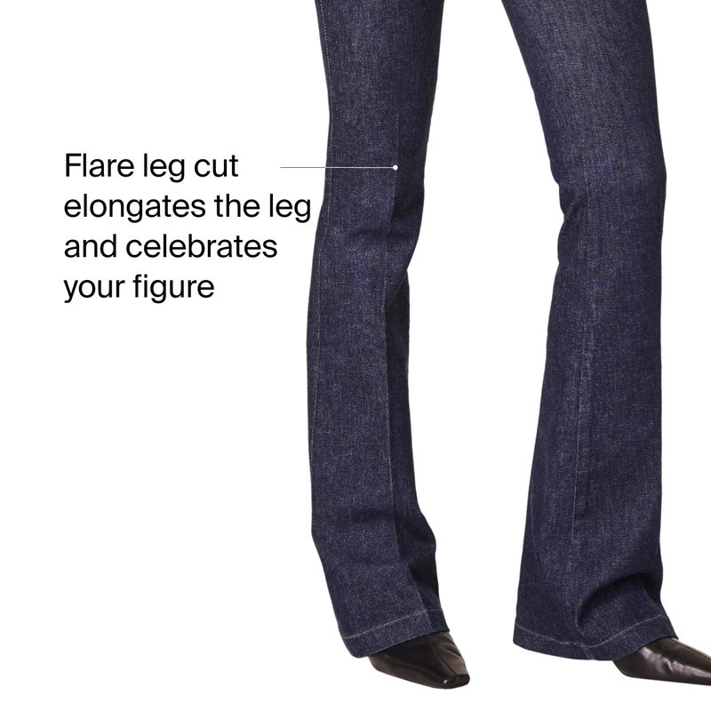 SPANX SPANXshape Original EveryWear Flare Jeans - Core Shaping for Women - High-Rise - Pull-On Denim - Raw Indigo Wash - Small - Image 4