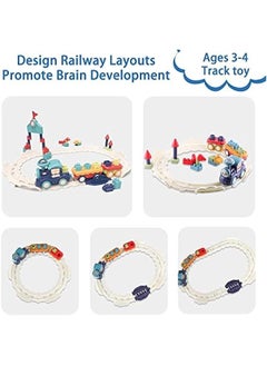 Generic Toddler Musical Train Set Toys, Kids First Electric Railway Tracks Playset, Baby Choo Choo Train W/Learning Blocks, Birthday Gifts for 12 18 Month 1 2 3 4 Year Old Boy Girl Infant Child  - Image 4