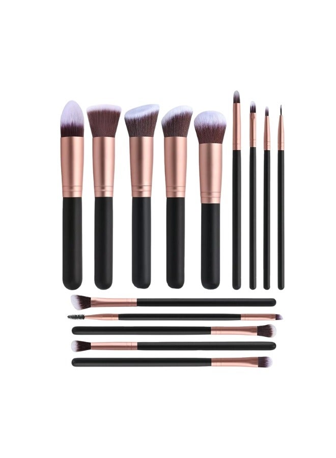 Glowudz 14 Pcs Rose Gold Soft Face Makeup Brush Foundation Eye Shadow Concealer Blush Brush Set  - Image 1