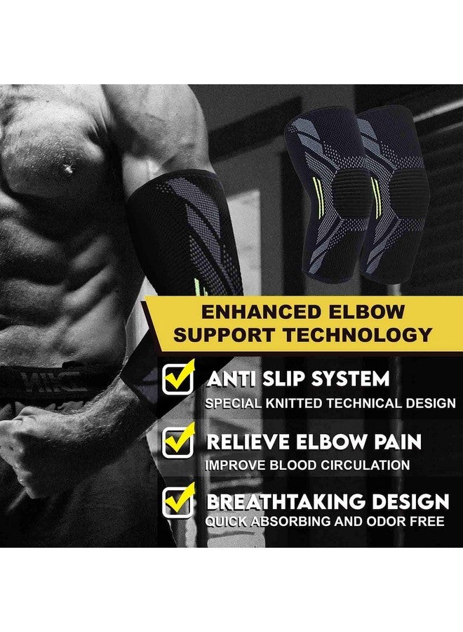 serveuttam Nylon Elbow Support For Gym (1 Pair) - Elbow Brace For Men Women Workout | Elbow Compression Sleeves For Tendonitis Pain Relief, Tennis, Volleyball, Cricket - Elbow Pain (Robotic, XL) - Image 3