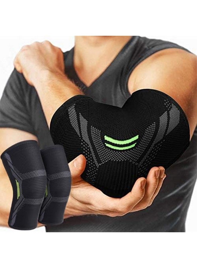 serveuttam Nylon Elbow Support For Gym (1 Pair) - Elbow Brace For Men Women Workout | Elbow Compression Sleeves For Tendonitis Pain Relief, Tennis, Volleyball, Cricket - Elbow Pain (Robotic, XL) - Image 1
