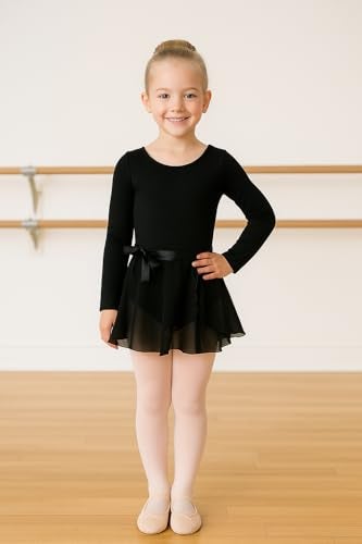 DANSHOW Girls Team Basic Long Sleeve Leotard with Skirt Kid Dance Ballet Tutu Dress(KD3028-M-06) - Image 4