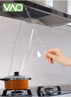 VAOdo Clear Oil Proof Wall Stickers Wallpaper Kitchen Backsplash Wall Protector Transparent Waterproof Heat Resistant Self-Adhesive Sticker for Kitchen Dining Room Wood Countertop 400*60CM  - Image 1