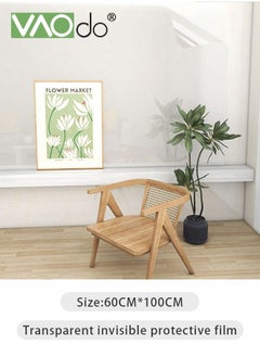 VAOdo Clear Oil Proof Wall Stickers Wallpaper Kitchen Backsplash Wall Protector Transparent Waterproof Heat Resistant Self-Adhesive Sticker for Kitchen Dining Room Wood Countertop 400*60CM  - Image 3