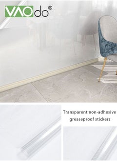 VAOdo Clear Oil Proof Wall Stickers Wallpaper Kitchen Backsplash Wall Protector Transparent Waterproof Heat Resistant Self-Adhesive Sticker for Kitchen Dining Room Wood Countertop 400*60CM  - Image 2