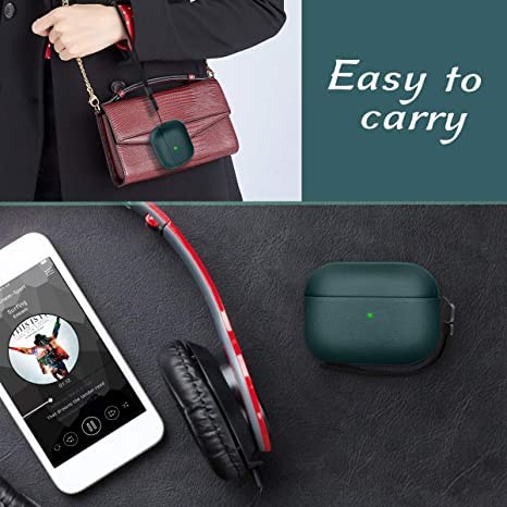 EMOH ROCED Case for Airpods Pro 2 Case Cover with Cleaner Kit, Leather Texture Full-Body Protective Case Cover Compatible with Apple Airpod Pro 2nd Generation, Front LED Visible (Green) - Image 4