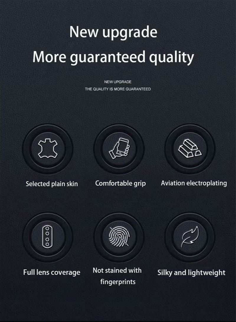Honor 90 Case Cover with TPU Leather Camera Metal Len Protector 3 in 1 Anti-Scratch Anti-drop Anti-fingerprint slim light Protective Shockproof Back Cover For Honor 90 Mobile Phone Accessory - Image 2