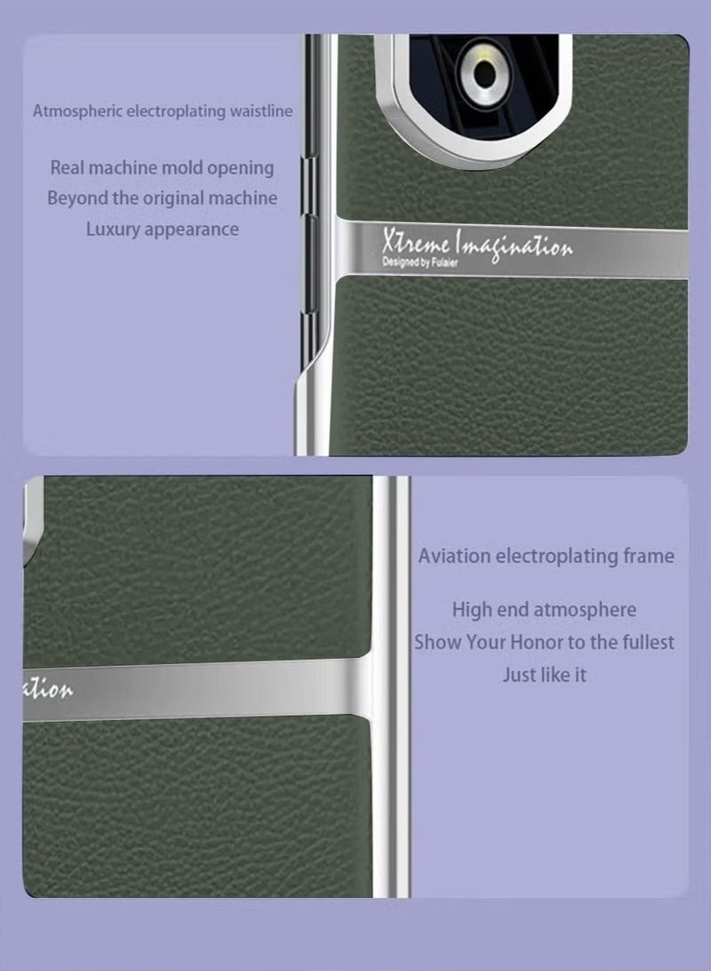 Honor 90 Case Cover with TPU Leather Camera Metal Len Protector 3 in 1 Anti-Scratch Anti-drop Anti-fingerprint slim light Protective Shockproof Back Cover For Honor 90 Mobile Phone Accessory - Image 5