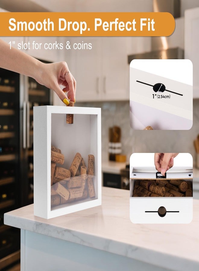 HOUSE DAY 8x8 Travel Shadow Box with Slot, Top Loading Adventure Archive Boxes for Memories, Life in A Box Travel Frame for Photos, Collectibles, Sports Card, Wine Corks, White - Image 4