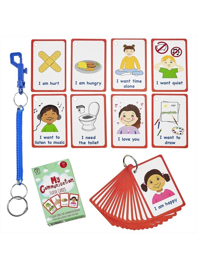 Amonev Special Needs My Communication Cards for Special Ed, Speech Delay Non Verbal Children and Adults with Autism 27 Flash Cards for Visual aid or cue Cards  - Image 1