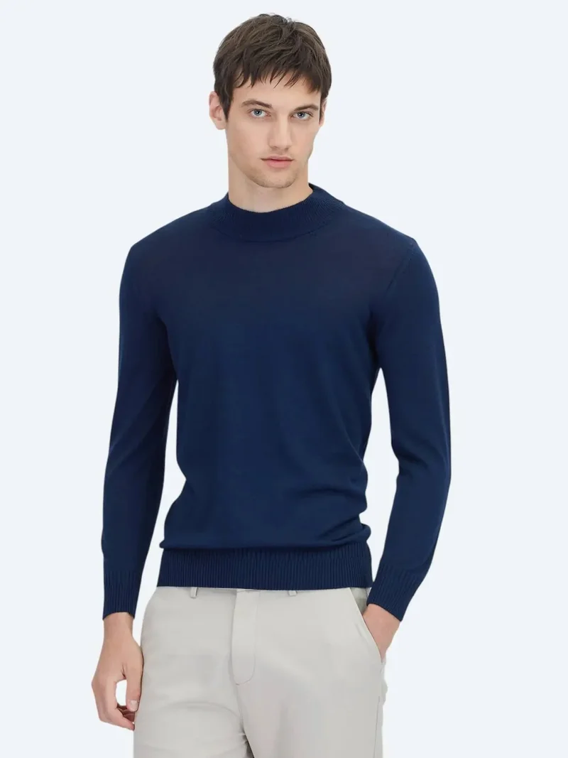 Kip Dark Navy Blue Knitwear Sweatshirt