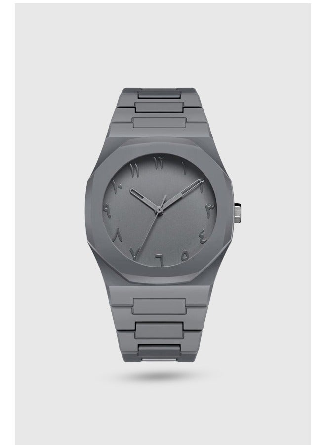 Carbon watch in gray color with Arabic numbers