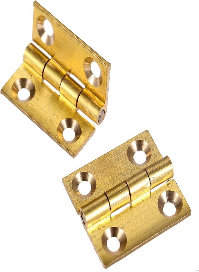 BCNJEPIN 4PCS Small Hinges - Brass Door Closer Hinges - Mini Hing with Screws, 1-Inch Small Hinge for Cabinets Drawers Wardrobes Windows Wood Box Replacement, Rust-Resistant (Gold, 25x22mm) - Image 3