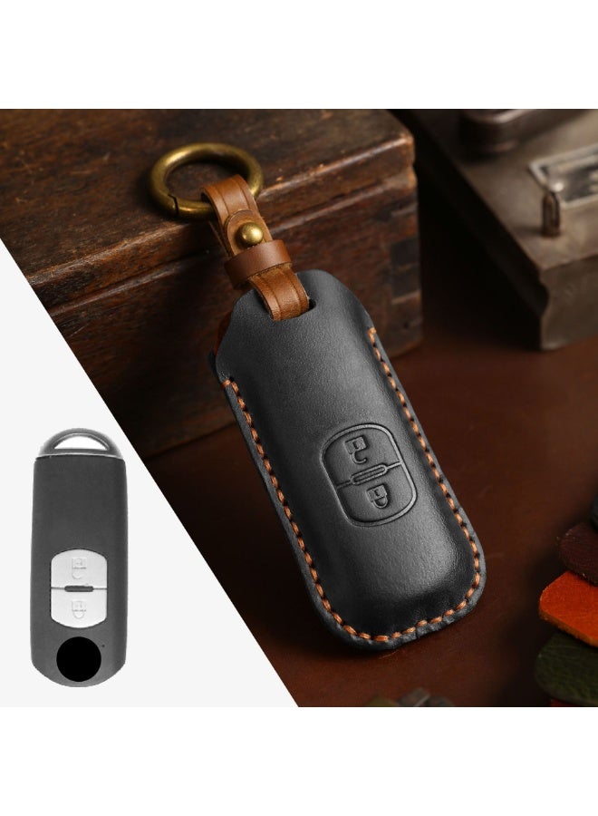 مازدا صناعة يدوية جلد حصان مجنون غطاء حماية مفتاح السيارة مناسبة لمازدا CX-5 Atenza CX-30 Axela CX-9car Key Shell Case - Image 1