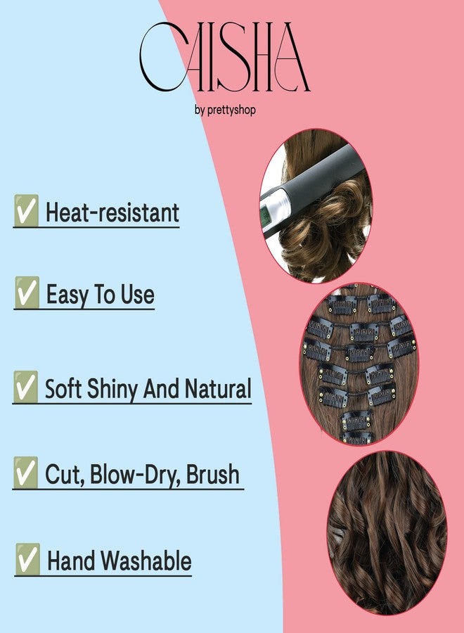 CAISHA XXL 18" 8 Pieces Set Clip In Extensions Hair Extension Hairpiece Voluminous Wavy Dark Blonde Mix CES14a-1 - Image 4