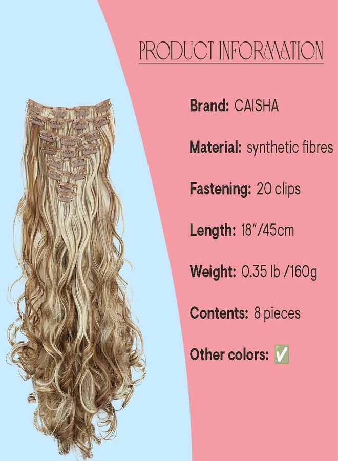 CAISHA XXL 18" 8 Pieces Set Clip In Extensions Hair Extension Hairpiece Voluminous Wavy Dark Blonde Mix CES14a-1 - Image 2