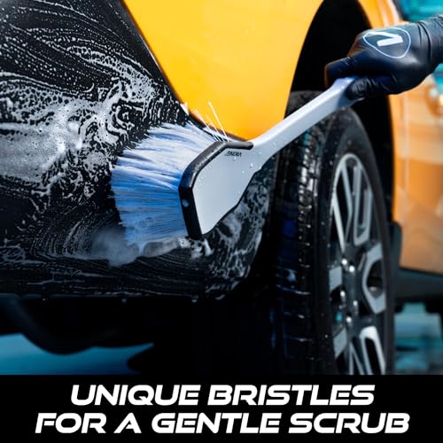 VIKING Car Wash Brush, Wheel and Fender Brush, Long Handle Tire Cleaner for Car Detailing, 16.5 Inch, Grey/Black - Image 5