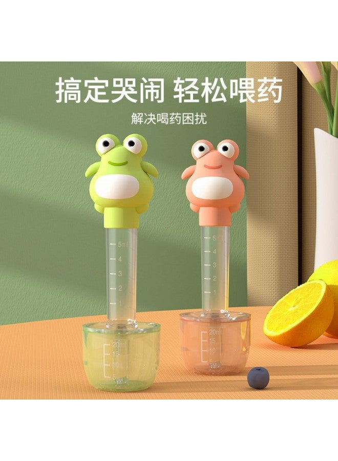Medicine Feeding Device: Frog-shaped Baby Drinking And Medication Feeder For Infants And Toddlers, Anti-choking Liquid Feeder, Pacifier Type With Measuring Cup And Dropper Type