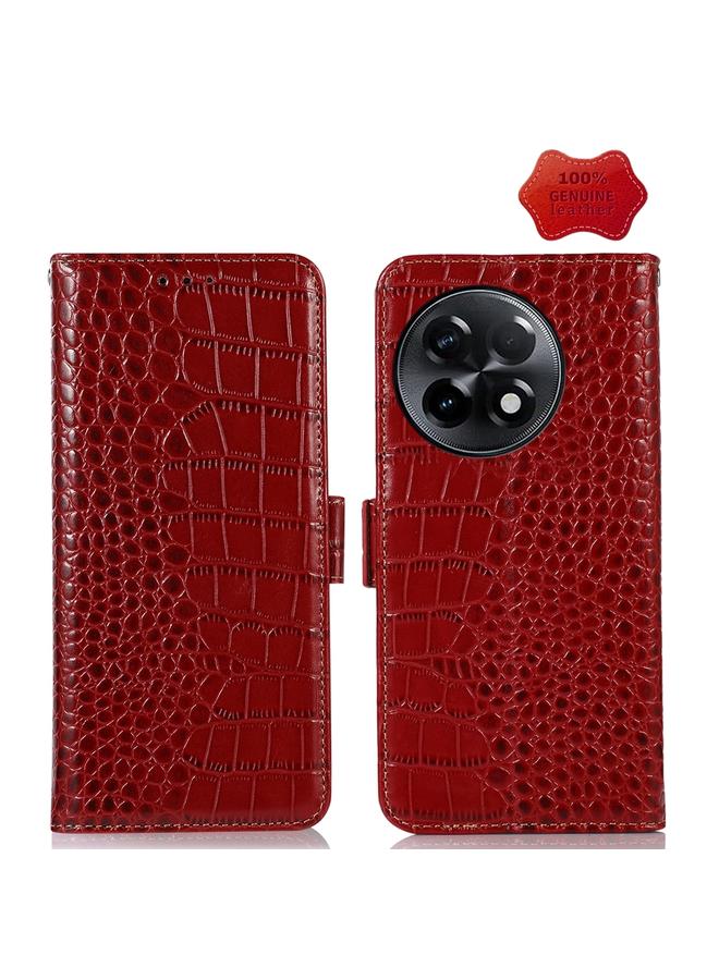 S-TOP Case For OnePlus Ace 2 5G Crocodile Top Layer Cowhide Leather Phone Case - Image 1