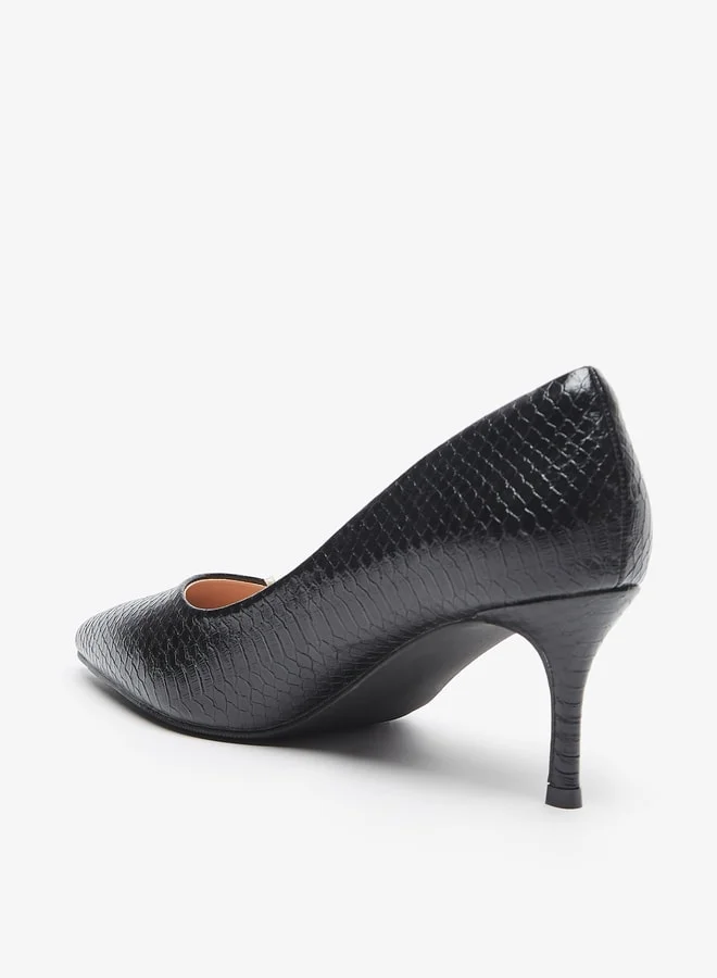 سيليست Women's Animal Textured Slip-On Pumps with Stiletto Heels