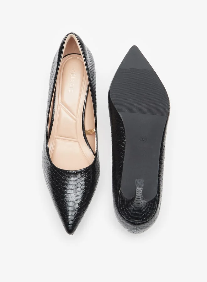 سيليست Women's Animal Textured Slip-On Pumps with Stiletto Heels