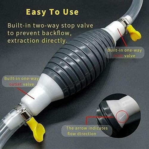 BELOXY Fuel Transfer Pump Kit Tank Sucker Newest High Flow Hand Pump Portable Manual Car Bike Fuel Transfer Pump | Liquid Pipe Siphon Tool for Petrol Diesel, Water, Oil Liquid Water (2 Miter) (1) - Image 3