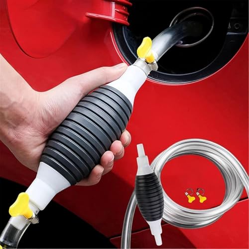 BELOXY Fuel Transfer Pump Kit Tank Sucker Newest High Flow Hand Pump Portable Manual Car Bike Fuel Transfer Pump | Liquid Pipe Siphon Tool for Petrol Diesel, Water, Oil Liquid Water (2 Miter) (1) - Image 1